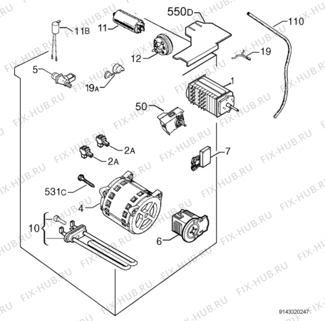 Взрыв-схема стиральной машины Zanussi FA5022 - Схема узла Electrical equipment 268